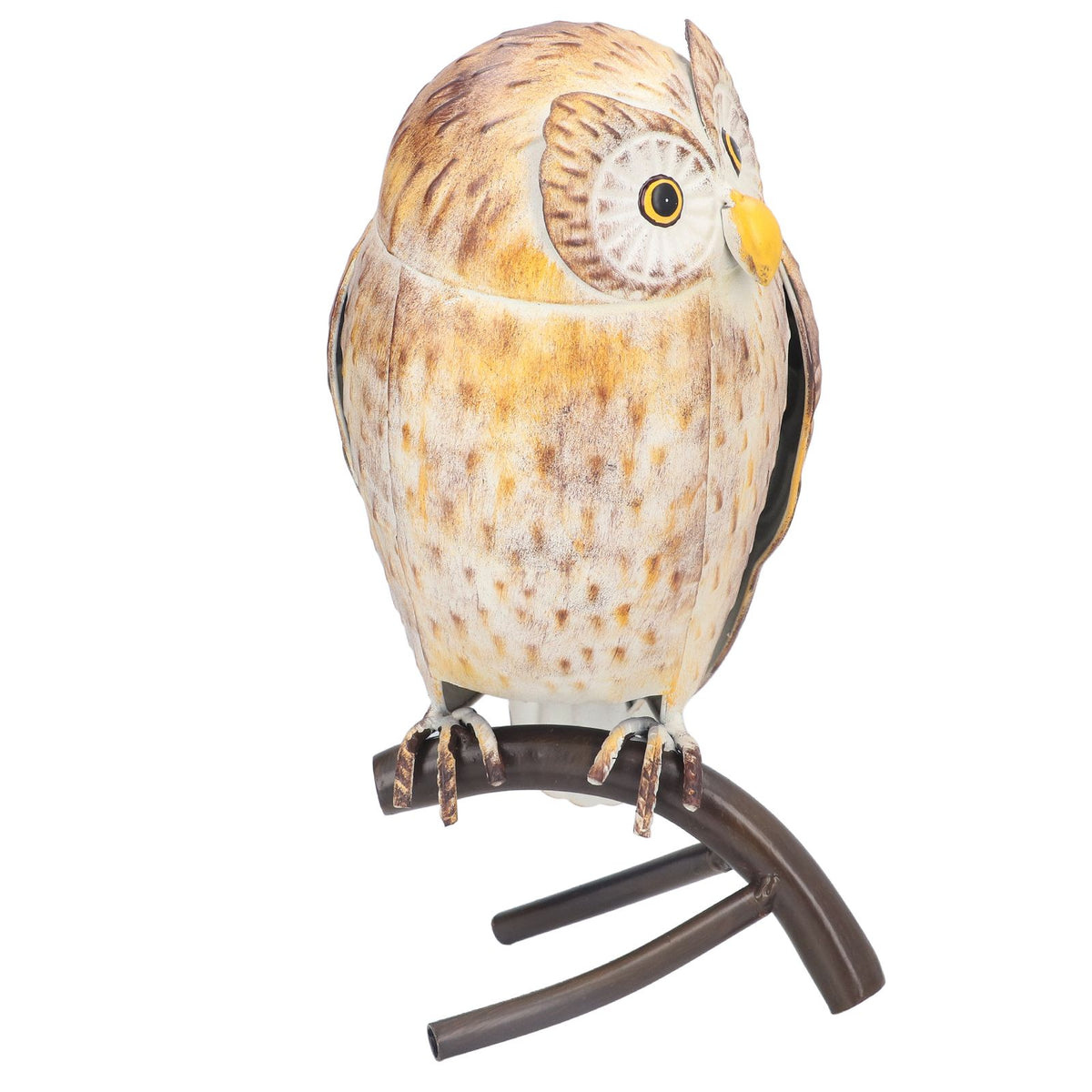 Owl Sculpture Iron Lifelike Decorative Desk Owl Statue Crafts Ornament for Garden Home Office