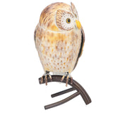 Owl Sculpture Iron Lifelike Decorative Desk Owl Statue Crafts Ornament for Garden Home Office