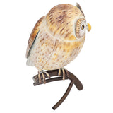Owl Sculpture Iron Lifelike Decorative Desk Owl Statue Crafts Ornament for Garden Home Office - Top-Down View