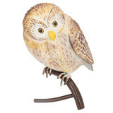 Owl Sculpture Iron Lifelike Decorative Desk Owl Statue Crafts Ornament for Garden Home Office - 45-Degree Angle