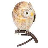 Owl Sculpture Iron Lifelike Decorative Desk Owl Statue Crafts Ornament for Garden Home Office