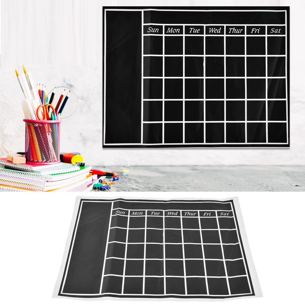 Blackboard Wall Sticker 45x60cm Removable Self Adhesive Waterproof PVC Chalkboard Calendar with Matte Texture for Home