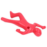 Red Human Shape Pen Holder Plastic Funny Pencil Holder Desk Ornaments for Office Household Decoration - Low Angle