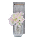 Wall Jar Decor Retro Style Glass Bottle Lamp Silk Flower Decoration for Home Door