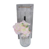 Wall Jar Decor Retro Style Glass Bottle Lamp Silk Flower Decoration for Home Door