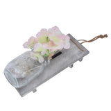 Wall Jar Decor Retro Style Glass Bottle Lamp Silk Flower Decoration for Home Door