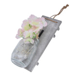 Wall Jar Decor Retro Style Glass Bottle Lamp Silk Flower Decoration for Home Door
