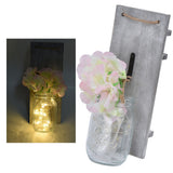 Wall Jar Decor Retro Style Glass Bottle Lamp Silk Flower Decoration for Home Door