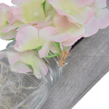 Wall Jar Decor Retro Style Glass Bottle Lamp Silk Flower Decoration for Home Door - Extra Image