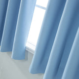 Blackout Curtains Polyester Sky Blue Thermal Insulated Bedroom Darkening Curtain for Living Room