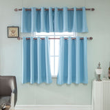 Blackout Curtains Polyester Sky Blue Thermal Insulated Bedroom Darkening Curtain for Living Room - Top-Down View
