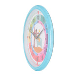 Wall Clock Plastic Cartoon Colorful Quartz Time Learning Hanging Clock for Kid's Bedroom ClassroomBlue - Close-Up Angle