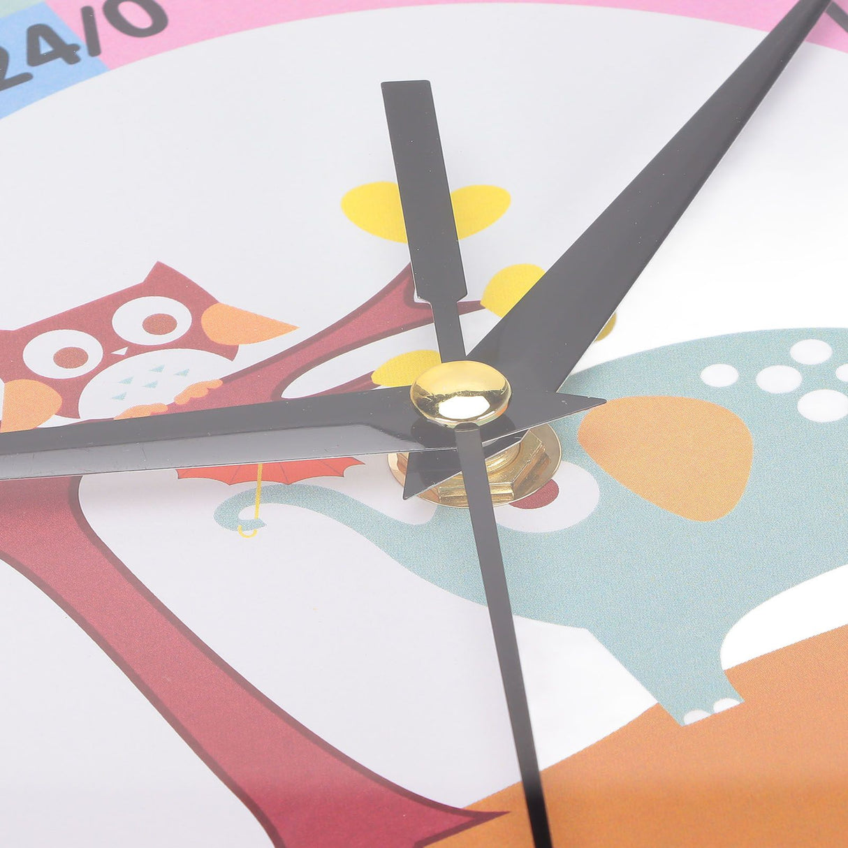 Wall Clock Plastic Cartoon Colorful Quartz Time Learning Hanging Clock for Kid's Bedroom ClassroomBlue