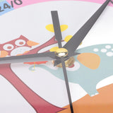 Wall Clock Plastic Cartoon Colorful Quartz Time Learning Hanging Clock for Kid's Bedroom ClassroomBlue