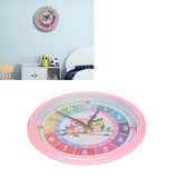 Wall Clock Plastic Cartoon Colorful Quartz Time Learning Hanging Clock for Kid's Bedroom ClassroomPink - Extra Image