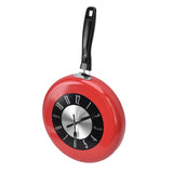 Frying Pan Wall Clock Aluminum Kitchen Pot Decorative Hanging Clocks for Dining Room Bars - Side View