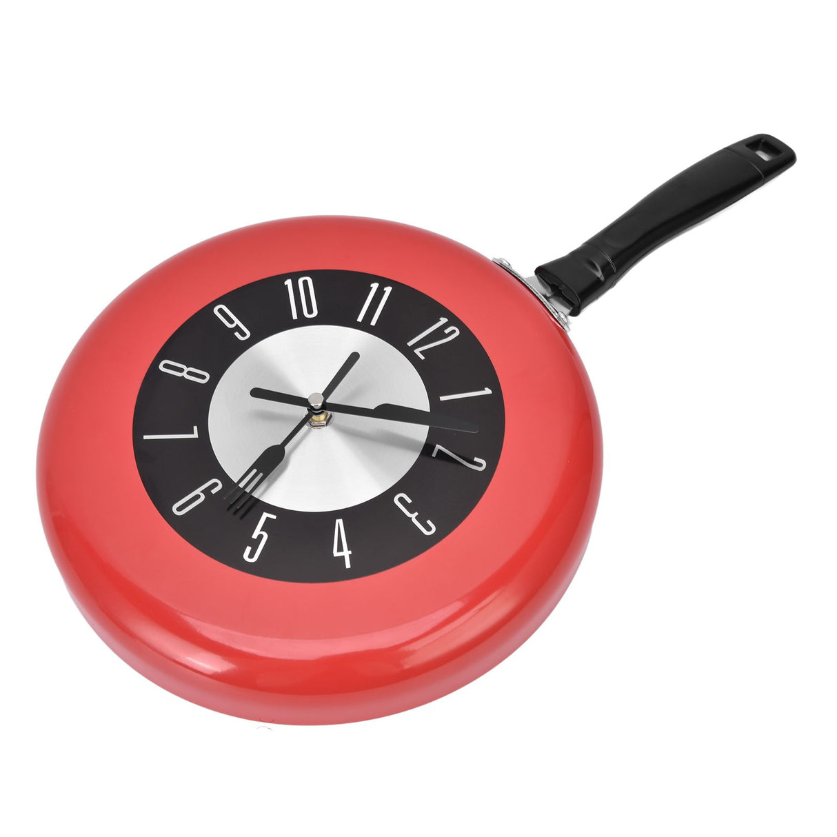 Frying Pan Wall Clock Aluminum Kitchen Pot Decorative Hanging Clocks for Dining Room Bars