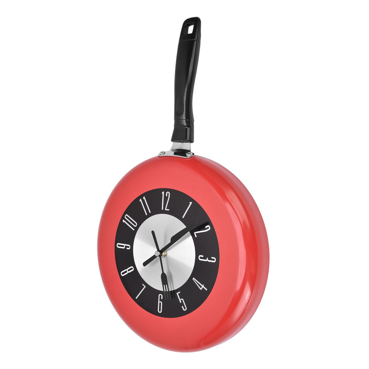 Frying Pan Wall Clock Aluminum Kitchen Pot Decorative Hanging Clocks for Dining Room Bars