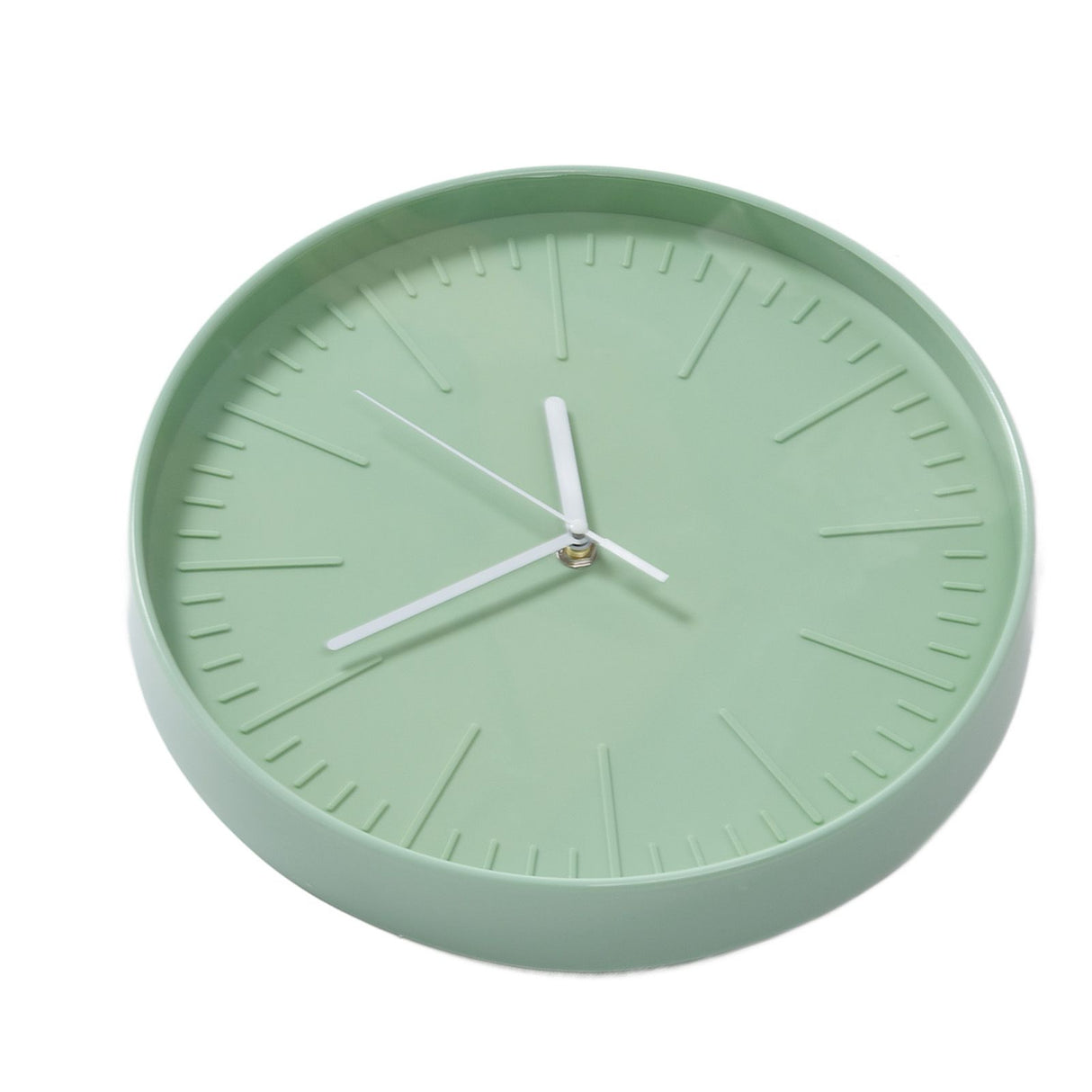 Mute Quartz Clock Wall Watch Minimalist Modern Plastic Wall Clock for Living Room BedroomGreen