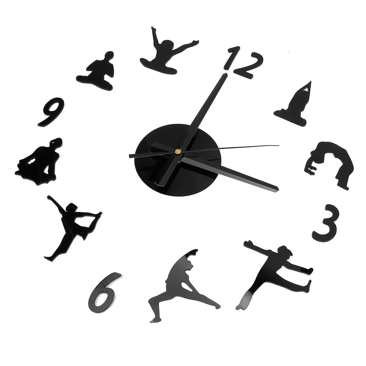 DIY Wall Clock Silent Stylish Decorative Frameless Hanging Clock for Living Room Office