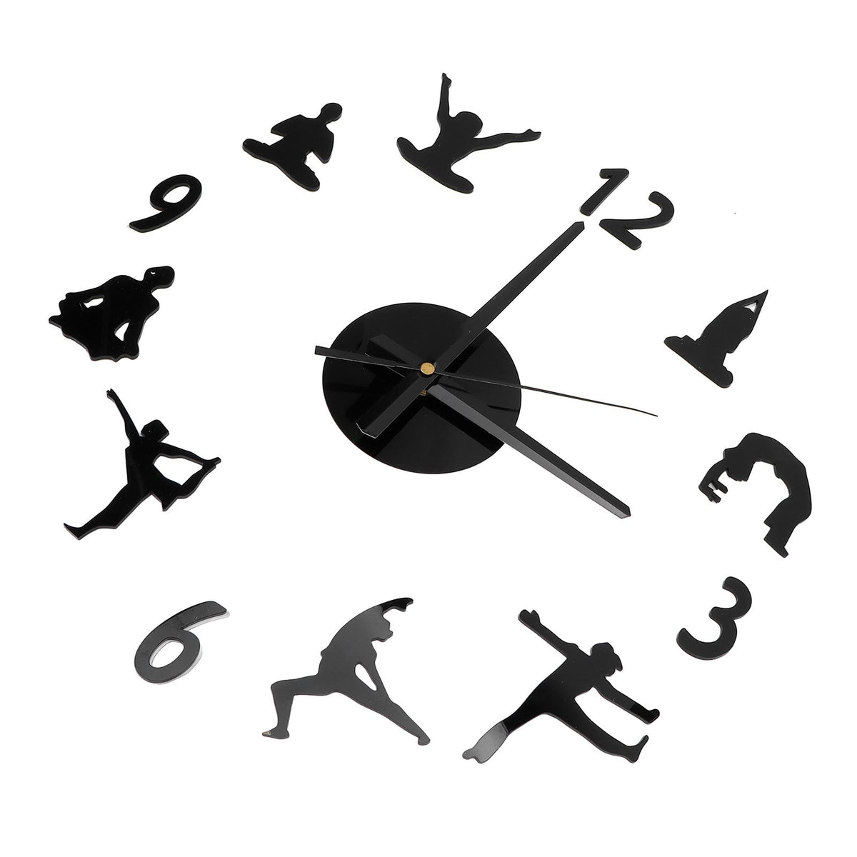 DIY Wall Clock Silent Stylish Decorative Frameless Hanging Clock for Living Room Office