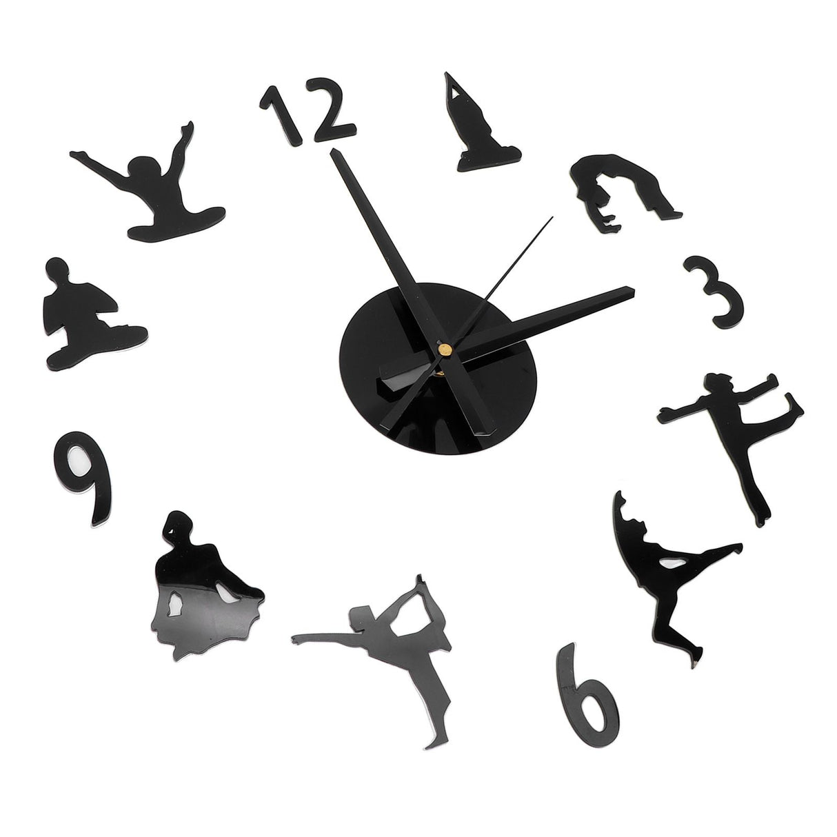 DIY Wall Clock Silent Stylish Decorative Frameless Hanging Clock for Living Room Office