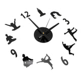 DIY Wall Clock Silent Stylish Decorative Frameless Hanging Clock for Living Room Office