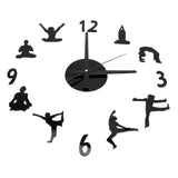 DIY Wall Clock Silent Stylish Decorative Frameless Hanging Clock for Living Room Office - Low Angle