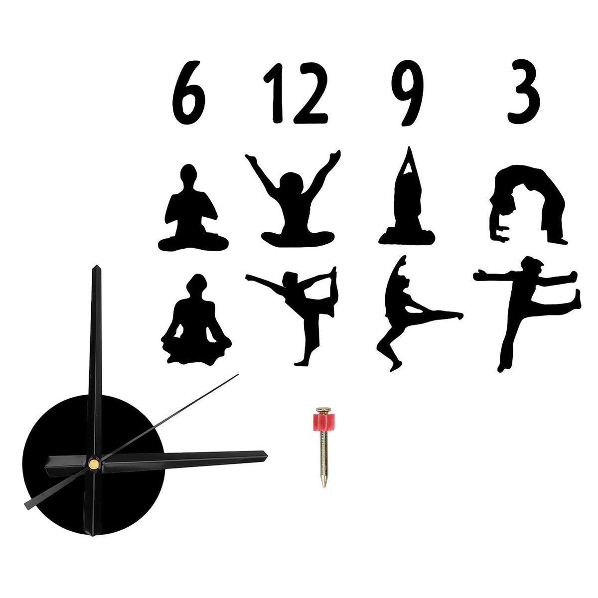DIY Wall Clock Silent Stylish Decorative Frameless Hanging Clock for Living Room Office
