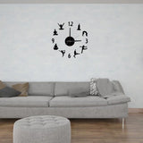 DIY Wall Clock Silent Stylish Decorative Frameless Hanging Clock for Living Room Office