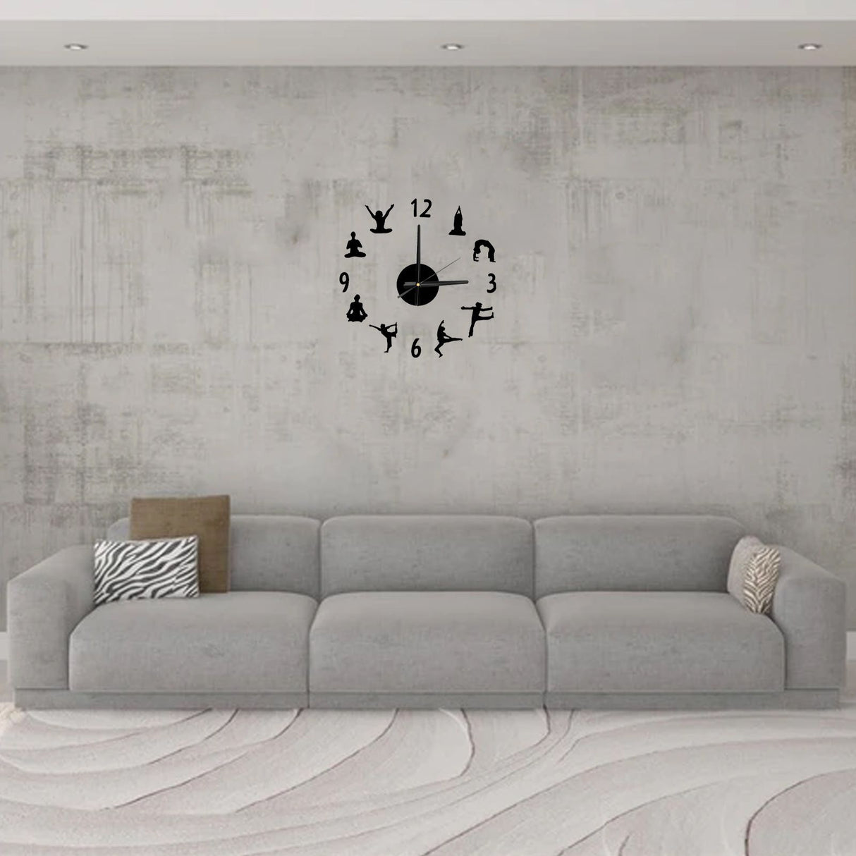 DIY Wall Clock Silent Stylish Decorative Frameless Hanging Clock for Living Room Office