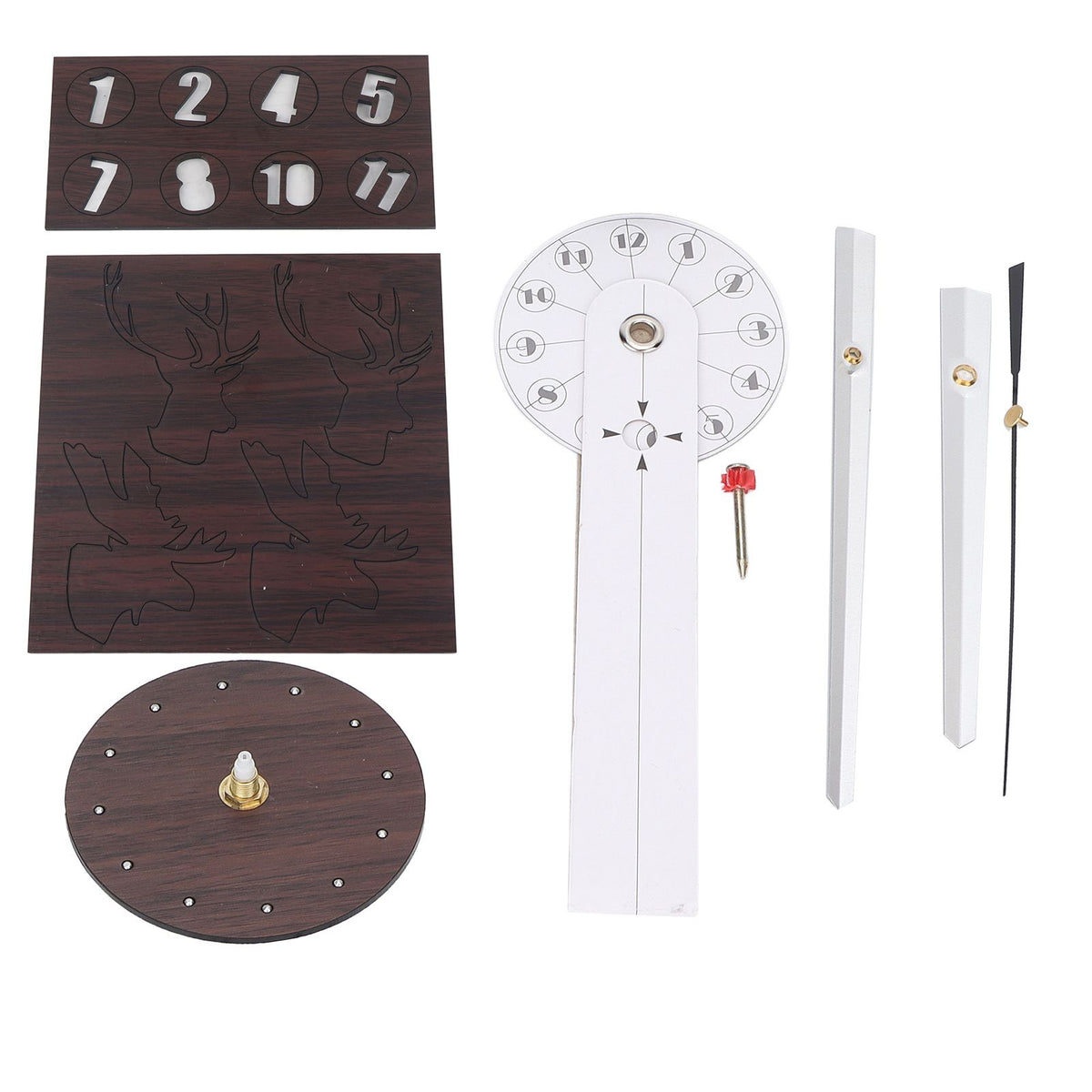 Frameless Wall Clock Deer Head 3D Effect Self Adhesive DIY Clock with Silent Movement for Living Room Bedroom Office