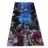2pcs Door Sticker Underwater World Pattern Frosted Texture Self Adhesive Waterproof 3D Door Poster for Home
