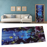 2pcs Door Sticker Underwater World Pattern Frosted Texture Self Adhesive Waterproof 3D Door Poster for Home