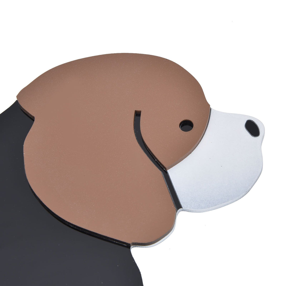 Wall Clock Self Adhesive Waterproof 3D Effect Silent Movement Dog Wall Clock with Tail for Window Living Room Wardrobes