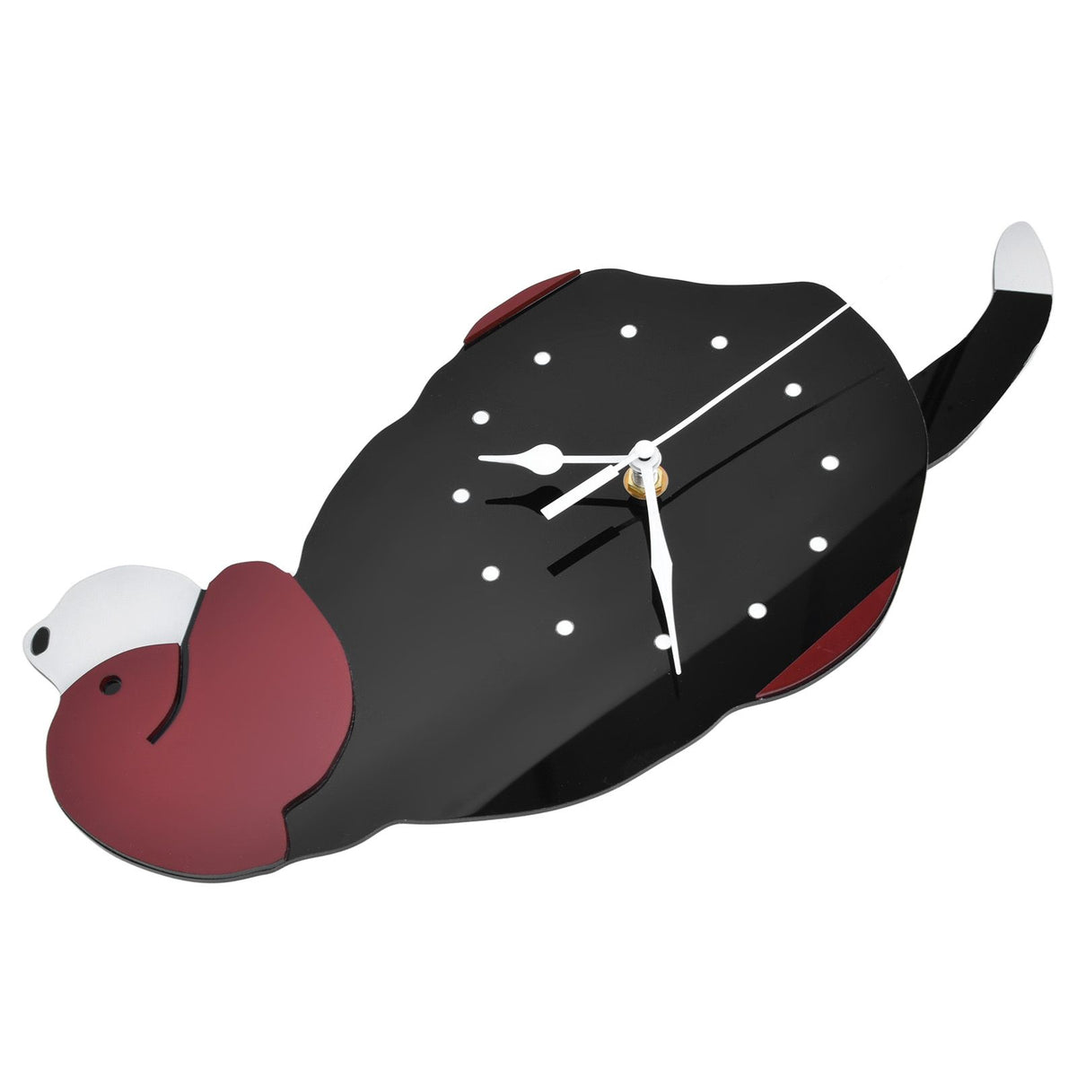 Wall Clock Swing Dog DIY Simple Fashion Silent Frameless Wall Clock With Swing Tail Home Office Decoration