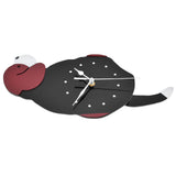 Wall Clock Swing Dog DIY Simple Fashion Silent Frameless Wall Clock With Swing Tail Home Office Decoration
