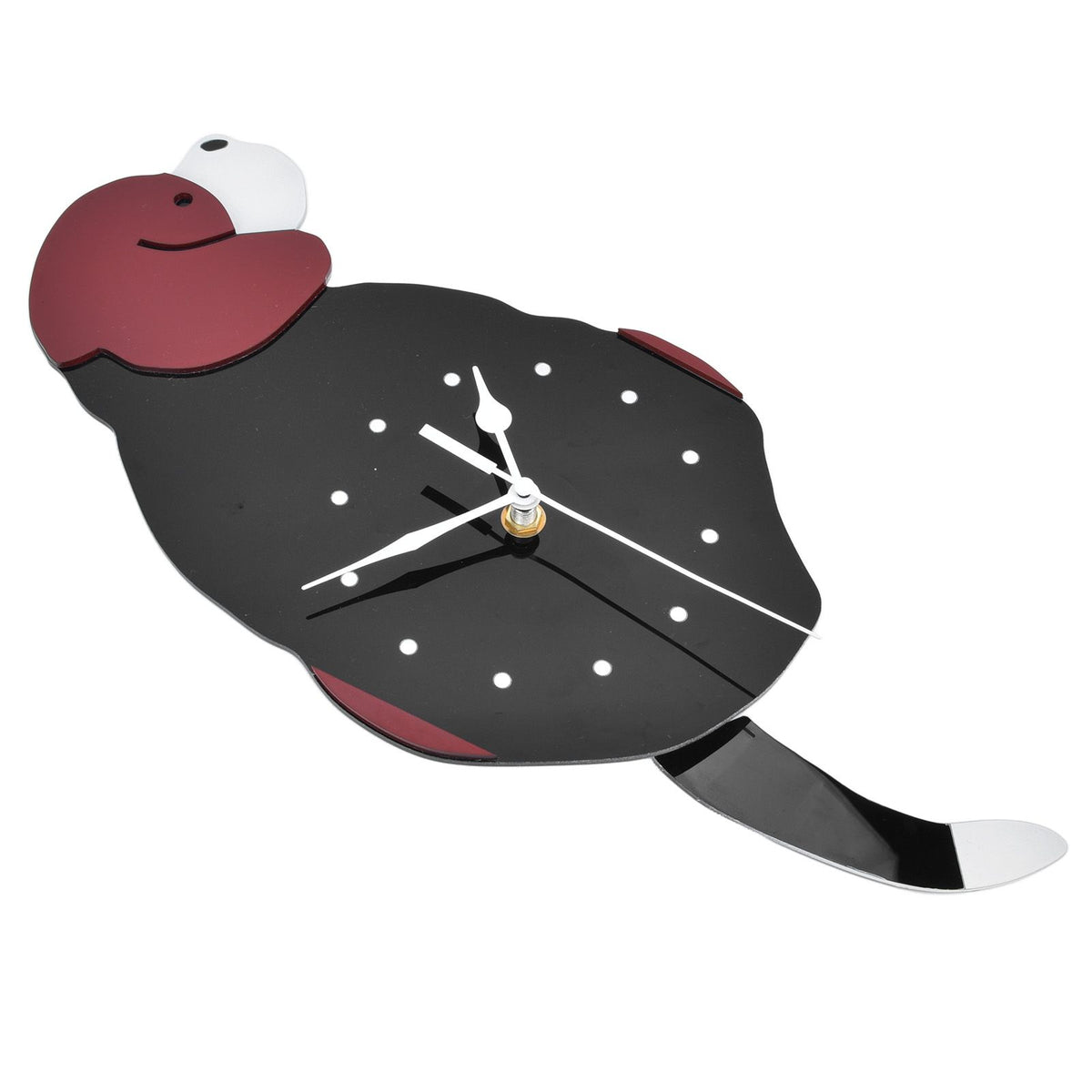 Wall Clock Swing Dog DIY Simple Fashion Silent Frameless Wall Clock With Swing Tail Home Office Decoration