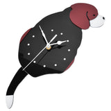 Wall Clock Swing Dog DIY Simple Fashion Silent Frameless Wall Clock With Swing Tail Home Office Decoration - Rear View