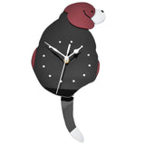 Wall Clock Swing Dog DIY Simple Fashion Silent Frameless Wall Clock With Swing Tail Home Office Decoration