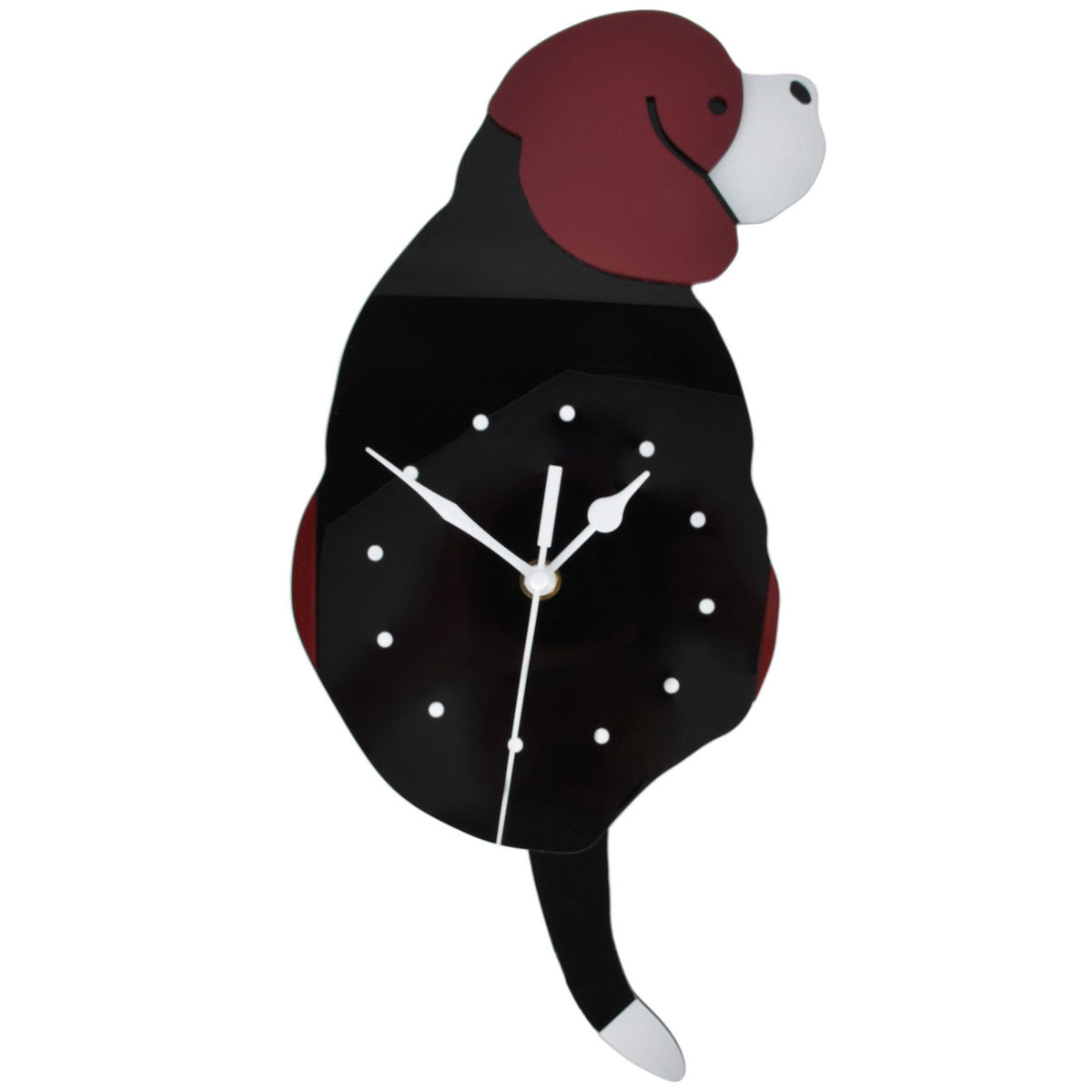 Wall Clock Swing Dog DIY Simple Fashion Silent Frameless Wall Clock With Swing Tail Home Office Decoration