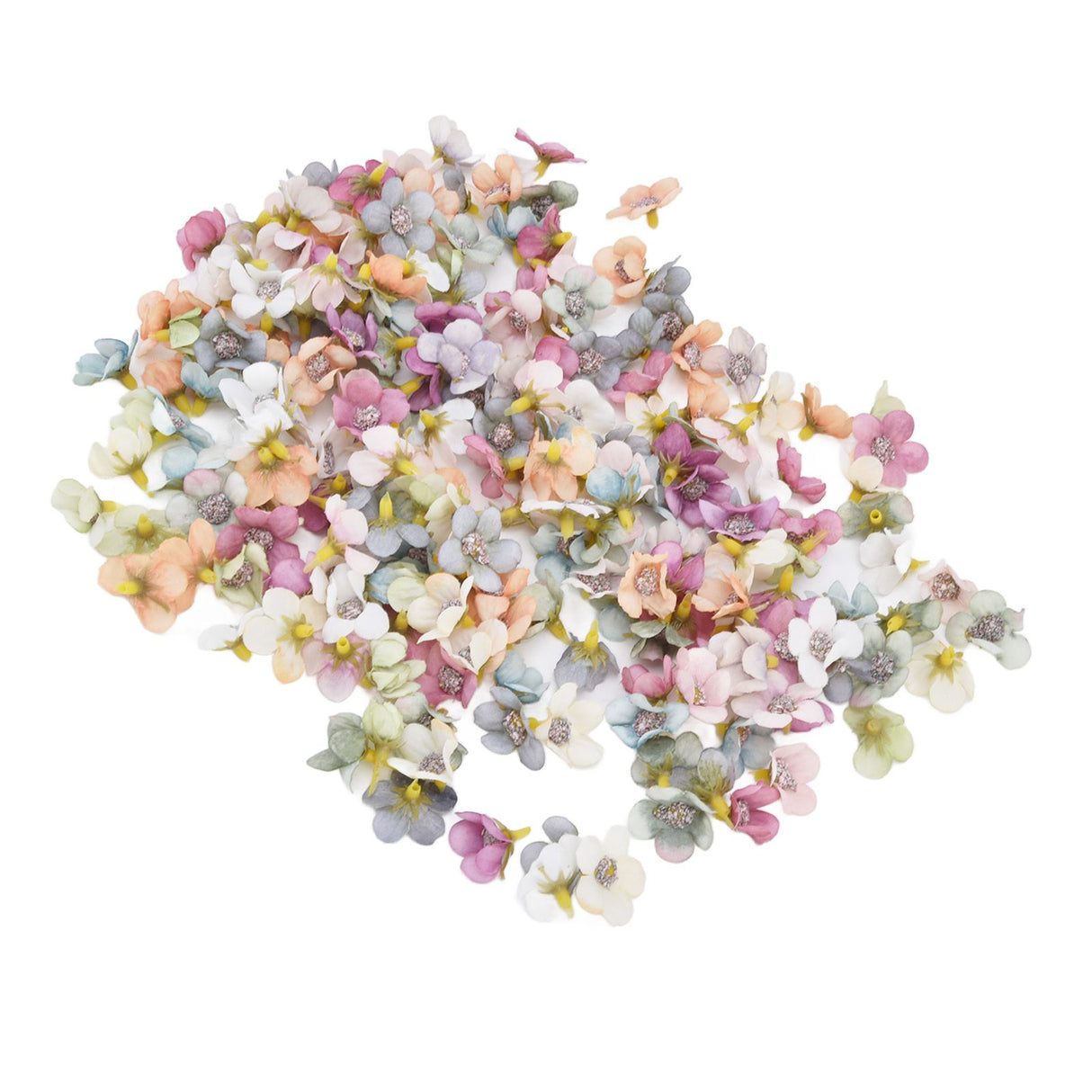 200Pcs Wedding Cloth Small Flower Head 2.5cm/1.0in DIY Simulation Flowers Head for Birthday Wedding Christening