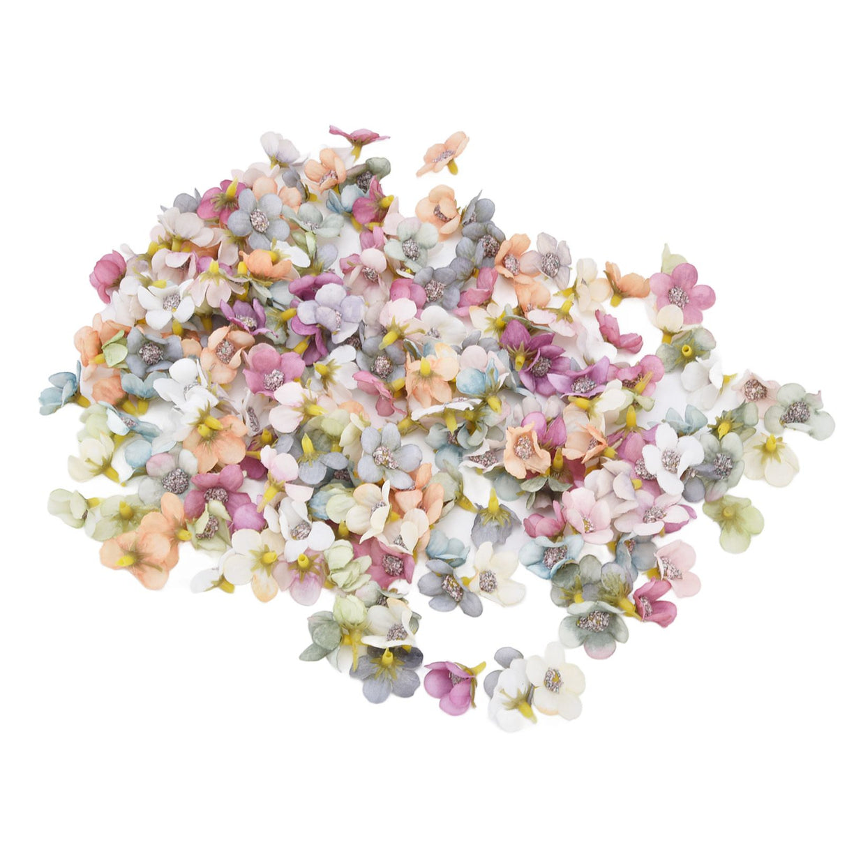200Pcs Wedding Cloth Small Flower Head 2.5cm/1.0in DIY Simulation Flowers Head for Birthday Wedding Christening