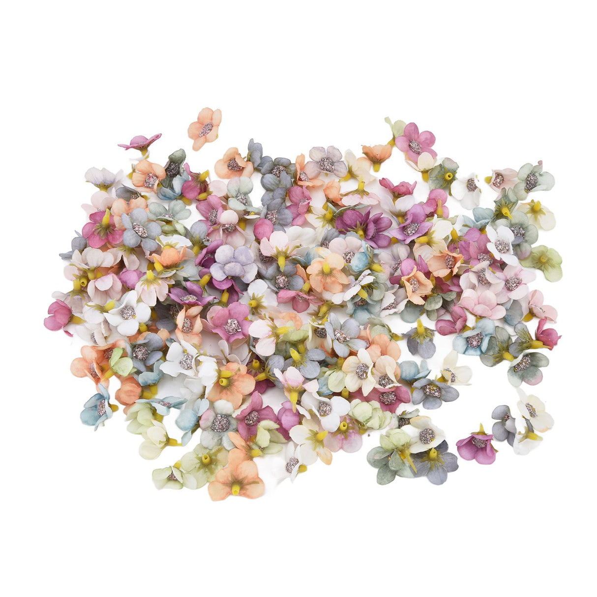 200Pcs Wedding Cloth Small Flower Head 2.5cm/1.0in DIY Simulation Flowers Head for Birthday Wedding Christening