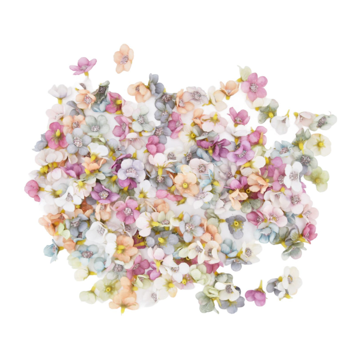 200Pcs Wedding Cloth Small Flower Head 2.5cm/1.0in DIY Simulation Flowers Head for Birthday Wedding Christening