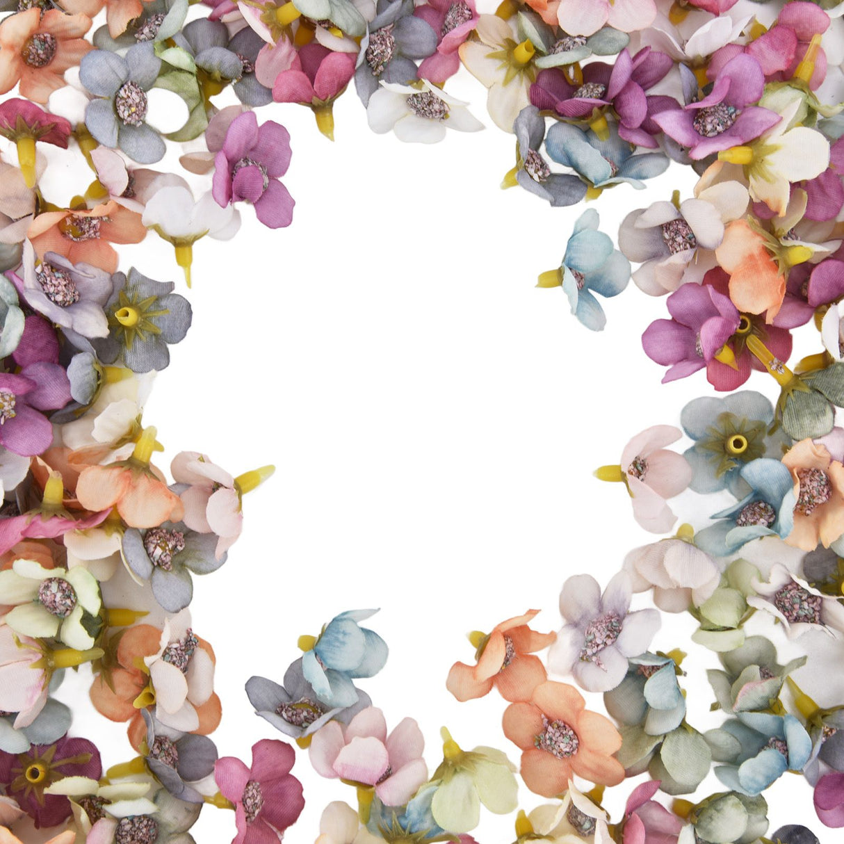 200Pcs Wedding Cloth Small Flower Head 2.5cm/1.0in DIY Simulation Flowers Head for Birthday Wedding Christening