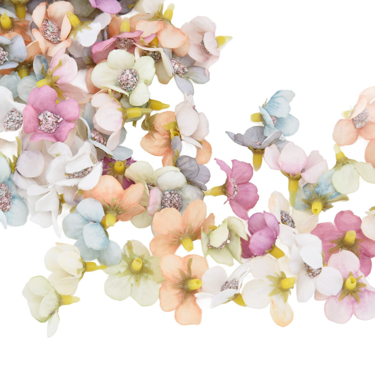 200Pcs Wedding Cloth Small Flower Head 2.5cm/1.0in DIY Simulation Flowers Head for Birthday Wedding Christening