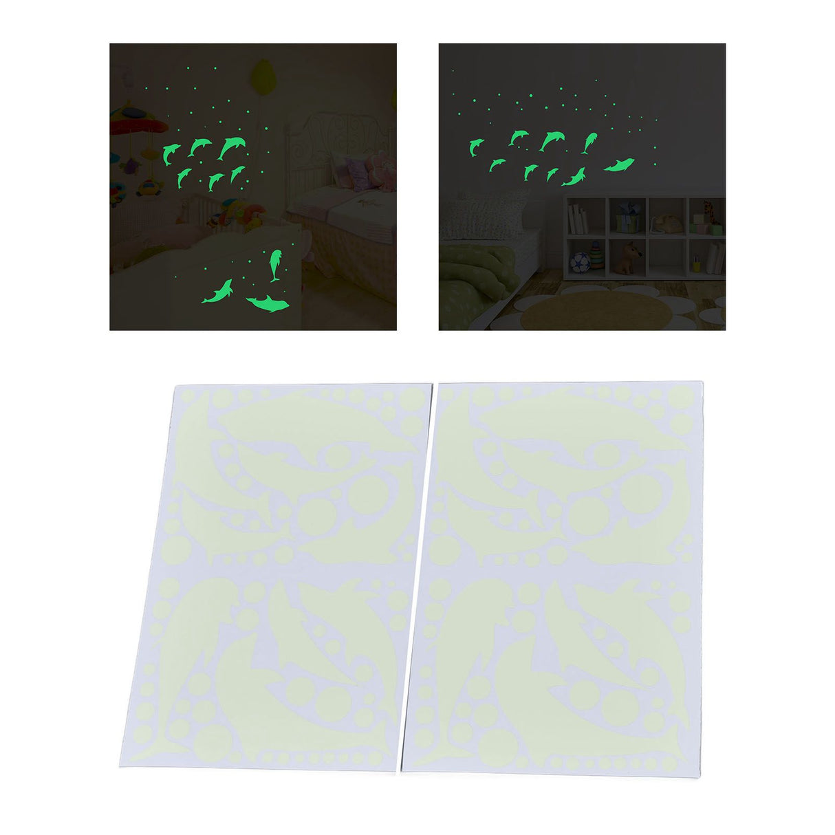 Luminous Wall Sticker Glowing Wall Decals DIY Wall Sticker Bedroom Decorative Sticker for HouseholdDolphin