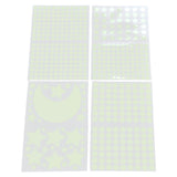 4Pcs Moon Star Wall Stickers Good Stickiness Warm Ambience Glowing Night Sky Sticker for Children's Room Dining Room