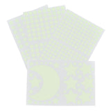 4Pcs Moon Star Wall Stickers Good Stickiness Warm Ambience Glowing Night Sky Sticker for Children's Room Dining Room